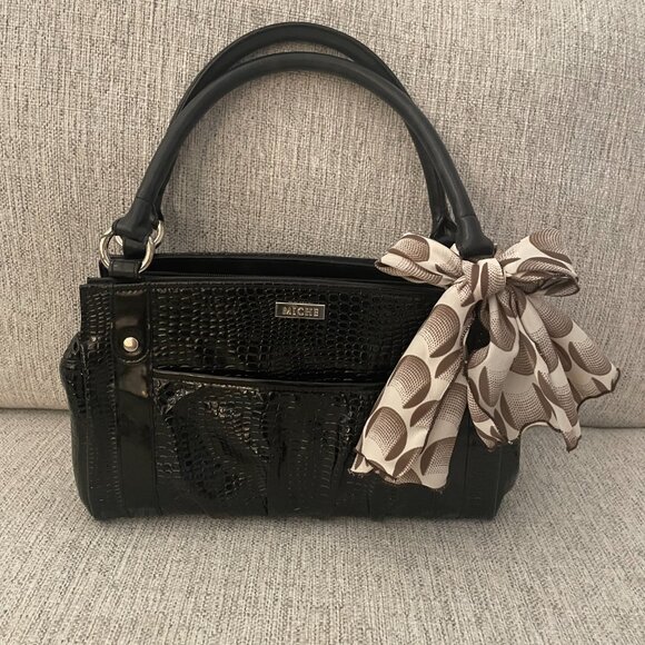 Miche Classic Black Top Handle Base w/Ebony Cover Vegan Leather Medium Size - Picture 16 of 16